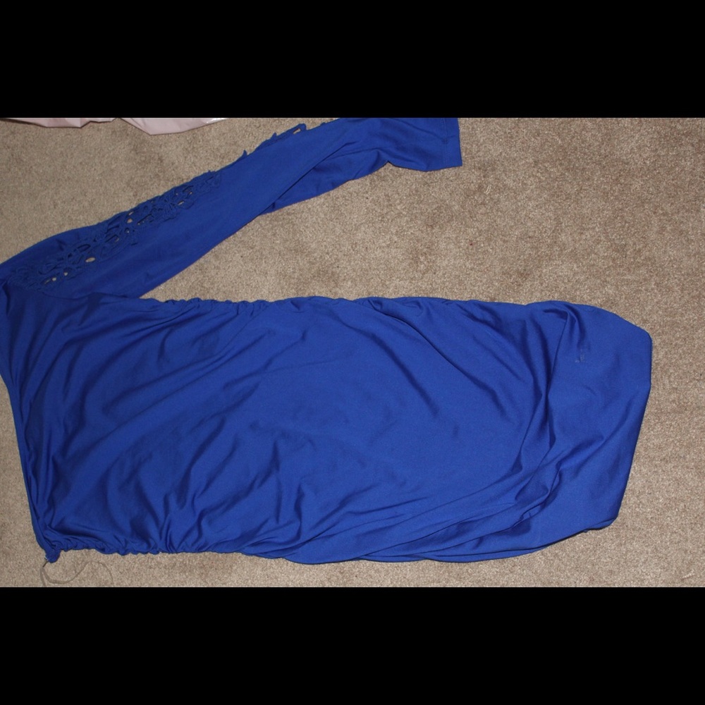 Royal Blue one shoulder dress